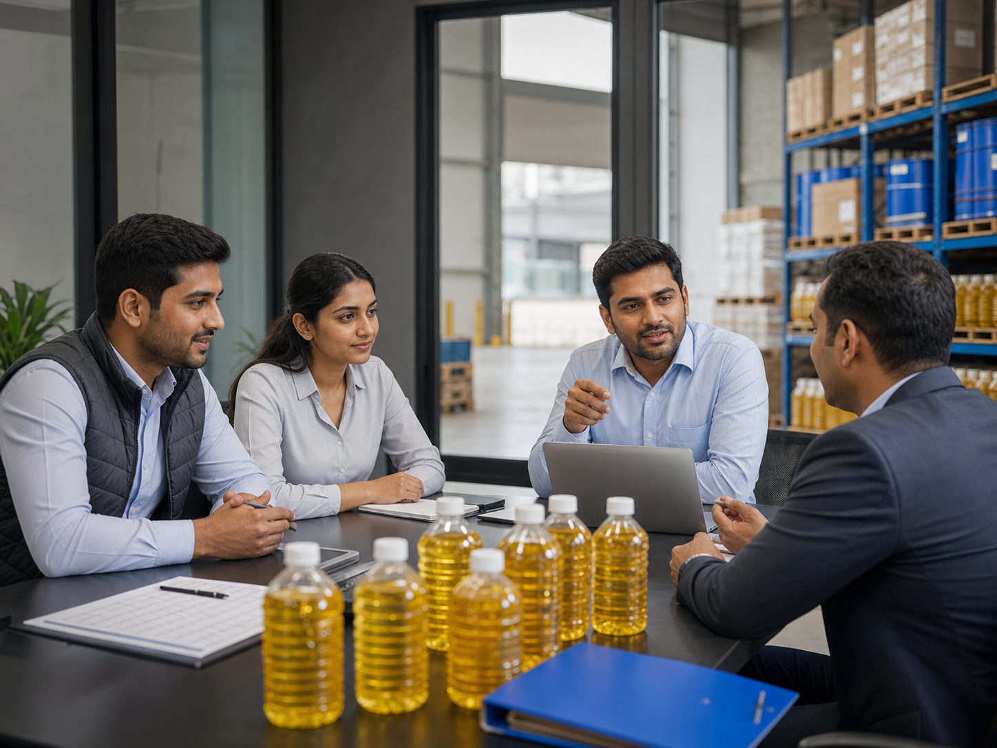 Kamlapati distribution team meeting with a business buyer